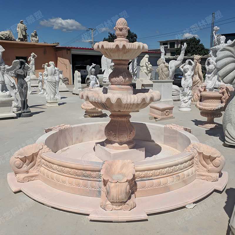 石雕噴泉，雙層景觀噴泉
