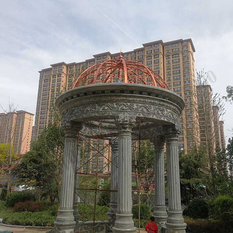 歐式景觀亭子，小區(qū)石雕涼亭，大理石石材亭子