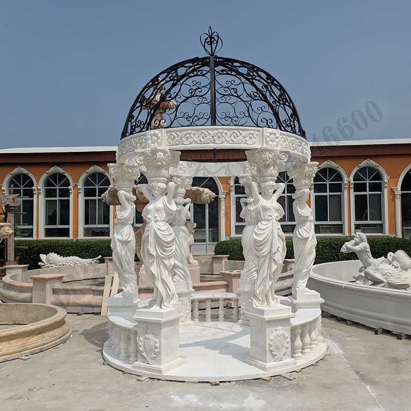 歐式人物涼亭，歐式石雕涼亭，石雕人物涼亭