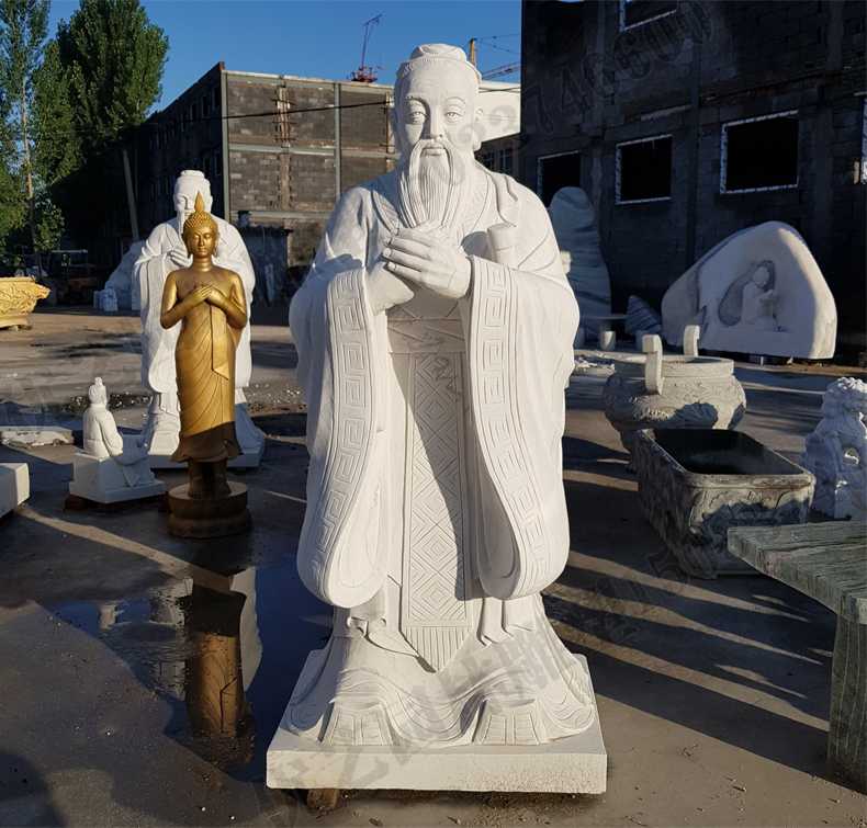 石雕孔子像，大理石孔子像，校園孔子雕像