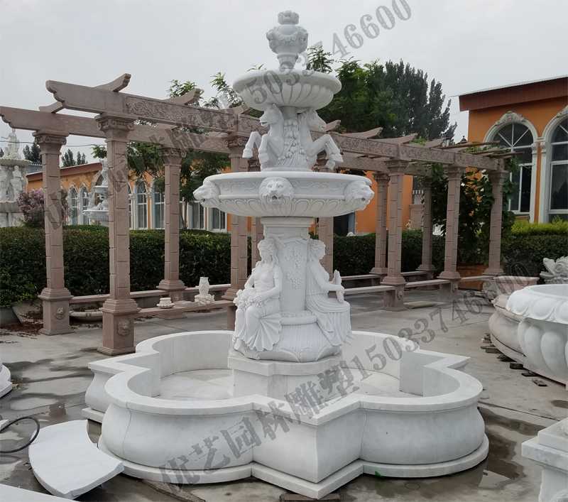 大理石噴泉，歐式人物動(dòng)物噴泉，室外景觀噴泉定制