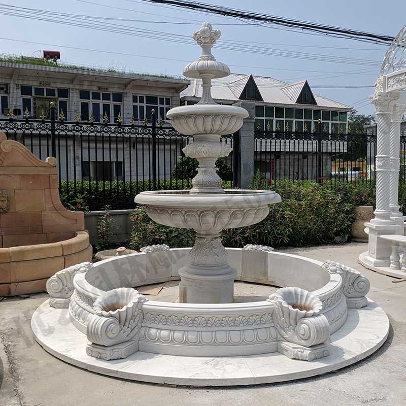 景觀噴泉定制，園林石雕噴泉，大理石噴泉