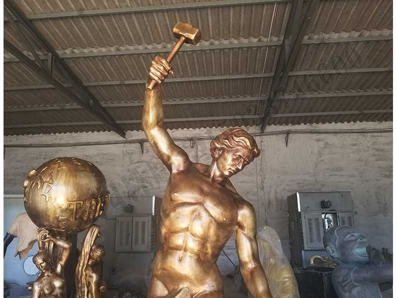 自我雕刻銅雕塑，銅自我雕刻雕塑，雕刻自我銅人物雕塑