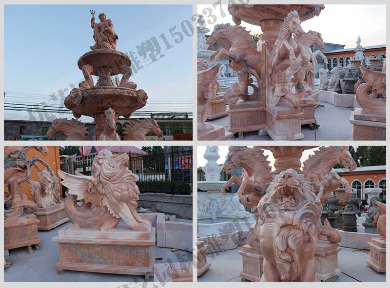 大理石景觀噴泉，石雕噴泉廠家，歐式人物動物噴泉