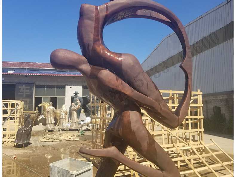 銅舞蹈人物雕塑，跳舞人物銅雕塑，純銅抽象雕塑