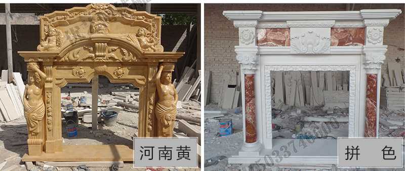 石雕壁爐架款式，定制石雕壁爐架，石雕壁爐架廠家