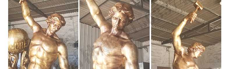 自我雕刻銅雕塑，銅人物雕塑，雕刻自我銅雕塑