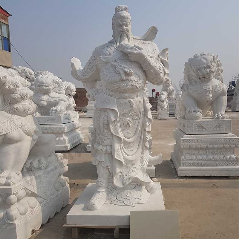 漢白玉關(guān)公像，大理石關(guān)公像，石雕關(guān)公雕像，石材關(guān)公像
