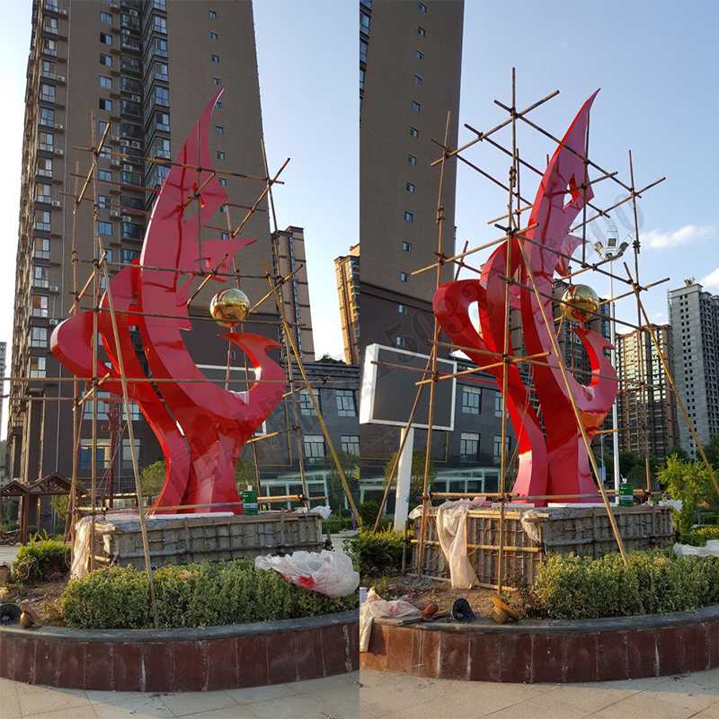 大型不銹鋼景觀雕塑，室外大型景觀雕塑，廣場不銹鋼標志