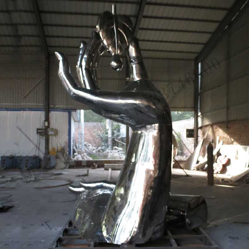 保護水資源雕塑，珍惜水資源雕塑，不銹鋼水滴雕塑