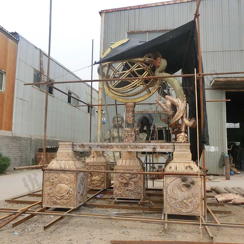 渾天地動儀，銅地震儀雕塑，銅地動儀景觀