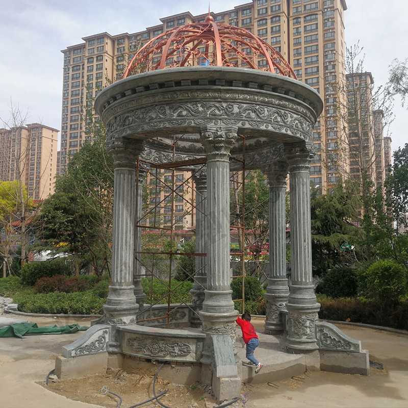 小區(qū)景觀涼亭，大理石亭子安裝