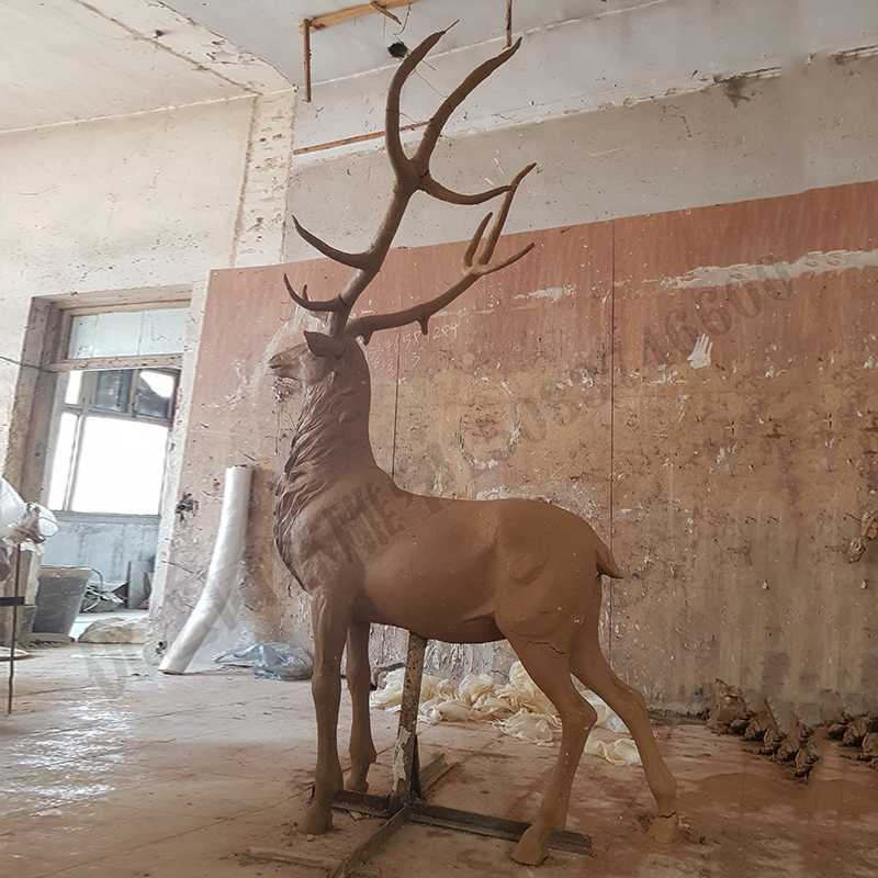銅鹿模型，銅麋鹿雕塑，麋鹿模型，銅麋鹿泥模3.jpg