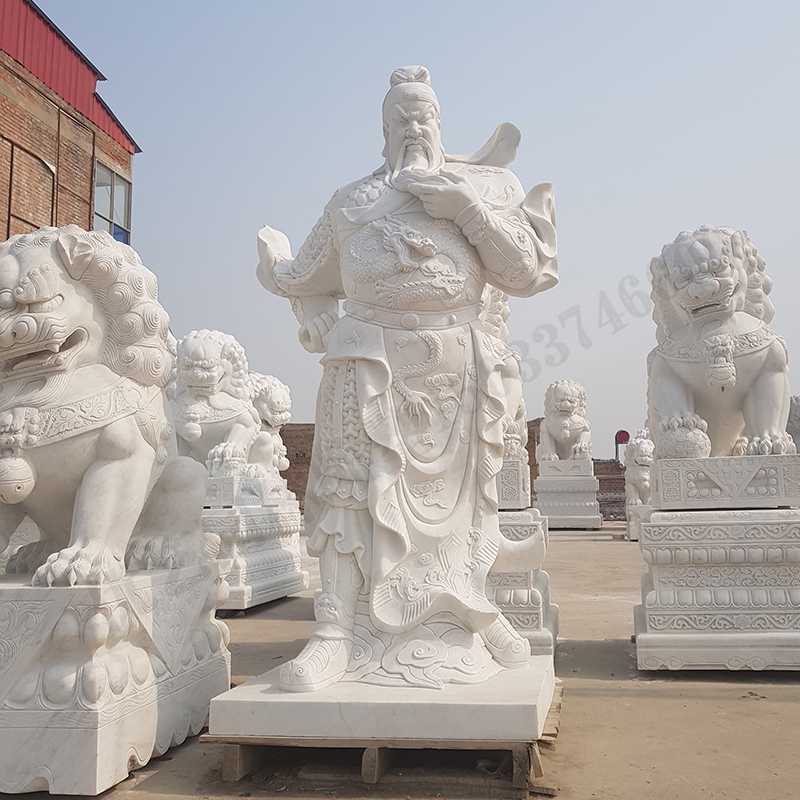 漢白玉關(guān)公像，石雕關(guān)公像，大理石關(guān)公雕像，關(guān)羽雕像，河北石雕關(guān)公廠家2.jpg