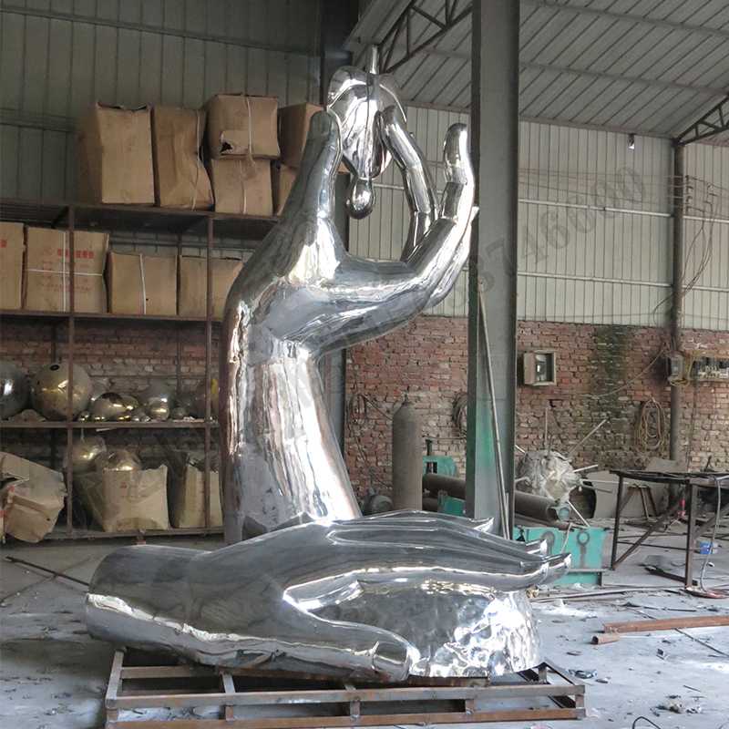 環(huán)保不銹鋼雕塑，不銹鋼水滴雕塑，環(huán)保主題景觀雕塑